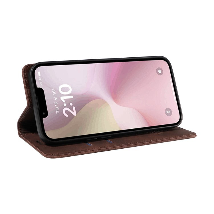 BETOPNICE 003 For iPhone 16e Wallet Case RFID Blocking Leather+TPU Shockproof Phone Shell - Brown