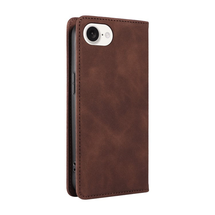 BETOPNICE 003 For iPhone 16e Wallet Case RFID Blocking Leather+TPU Shockproof Phone Shell - Brown