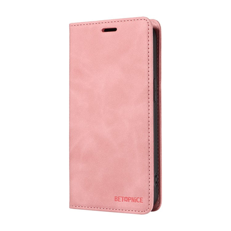 BETOPNICE 003 For iPhone 16e Wallet Case RFID Blocking Leather+TPU Shockproof Phone Shell - Pink