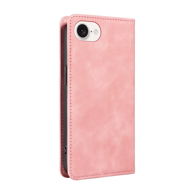 BETOPNICE 003 For iPhone 16e Wallet Case RFID Blocking Leather+TPU Shockproof Phone Shell - Pink