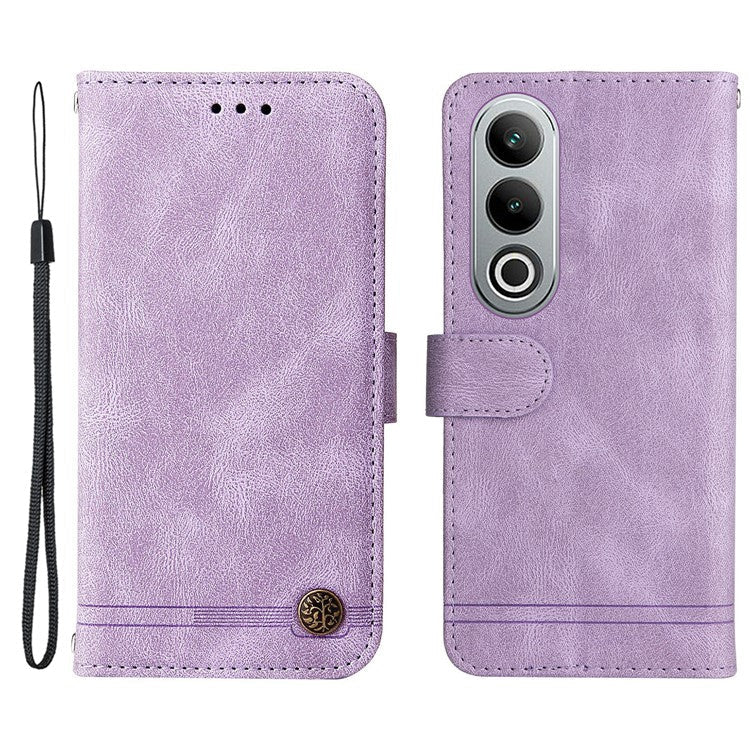 Stand Case for OnePlus Nord CE4 5G / Oppo K12 Folio Flip Leather+TPU Phone Cover - Purple