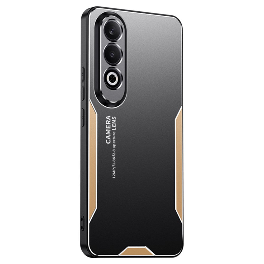 For Oppo K12 Case Anti-Drop Aluminum Alloy+PC+TPU Mobile Phone Cover - Gold