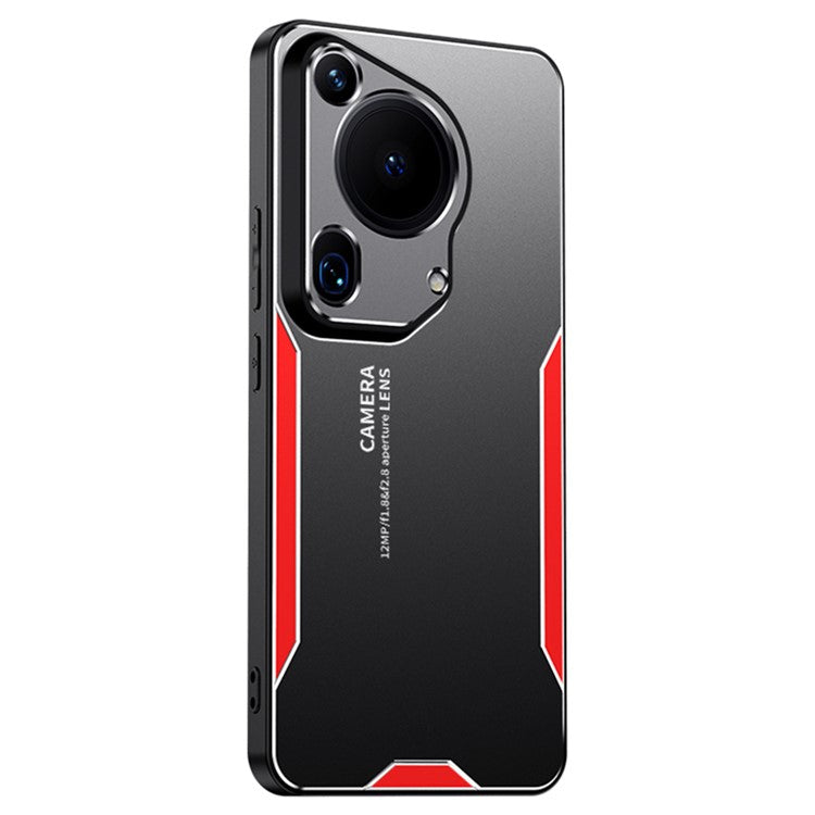 For Huawei Pura 70 Ultra Metal Phone Case Aluminum Alloy+PC+TPU Hybrid Back Cover - Red