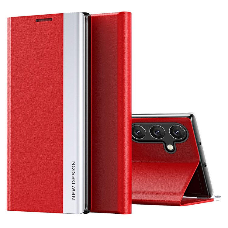 For Samsung Galaxy M55 5G / C55 5G / F55 5G Case Stand Shockproof Leather Phone Cover - Red