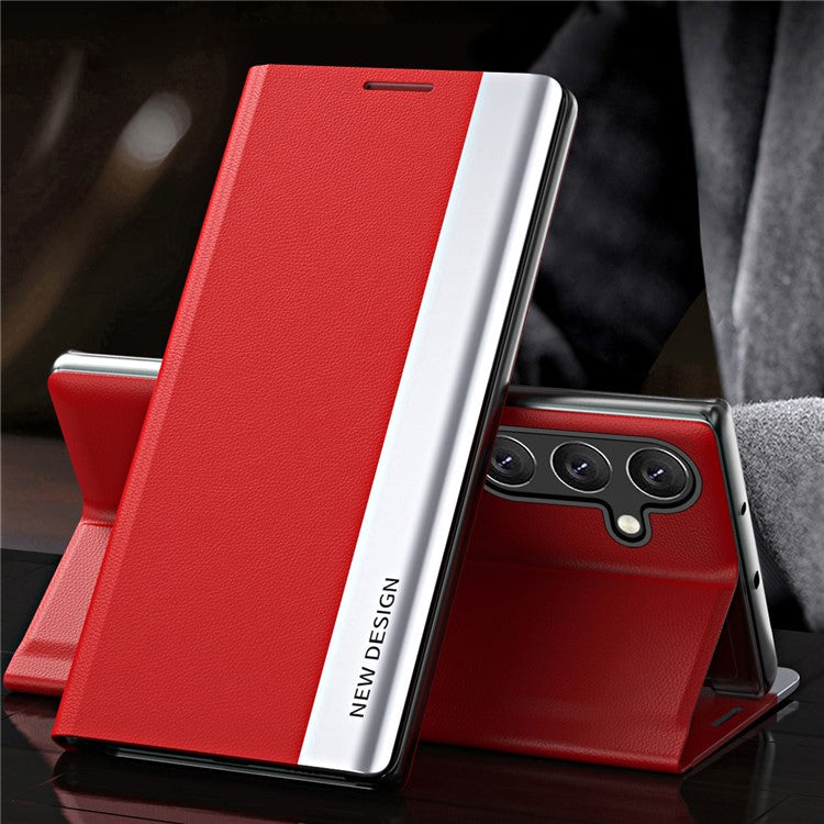 For Samsung Galaxy M55 5G / C55 5G / F55 5G Case Stand Shockproof Leather Phone Cover - Red