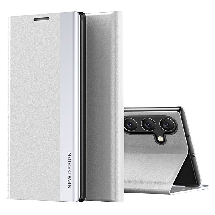 For Samsung Galaxy M55 5G / C55 5G / F55 5G Case Stand Shockproof Leather Phone Cover - White