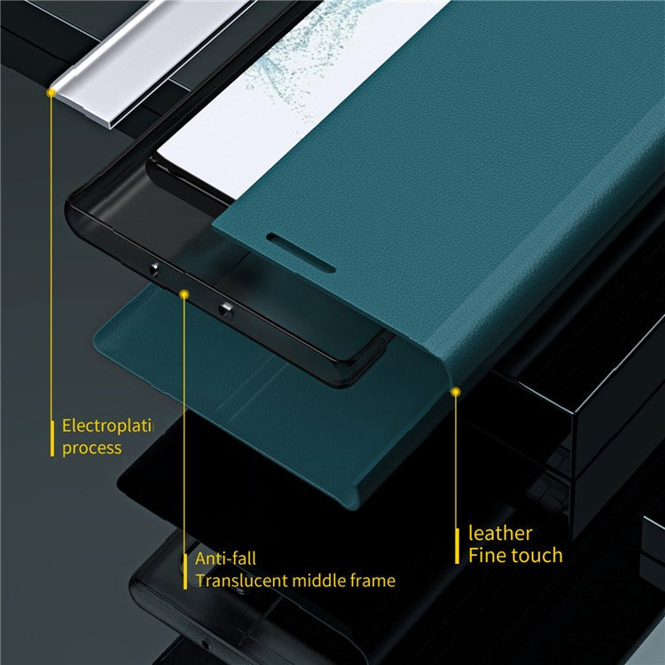 For Samsung Galaxy M55 5G / C55 5G / F55 5G Case Stand Shockproof Leather Phone Cover - White