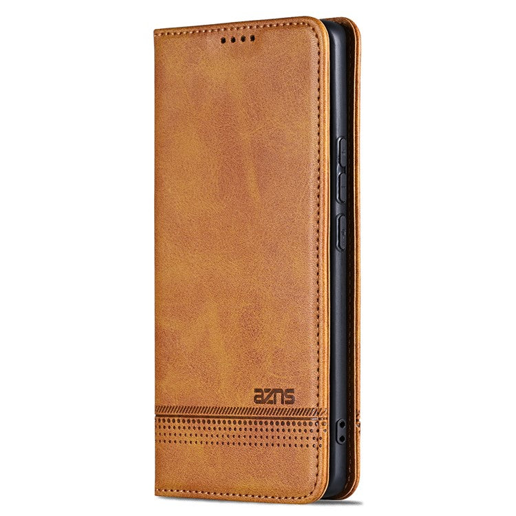 AZNS For Samsung Galaxy M55 5G / C55 5G / F55 5G Case Wallet PU Leather Magnetic Absorption Phone Cover - Brown