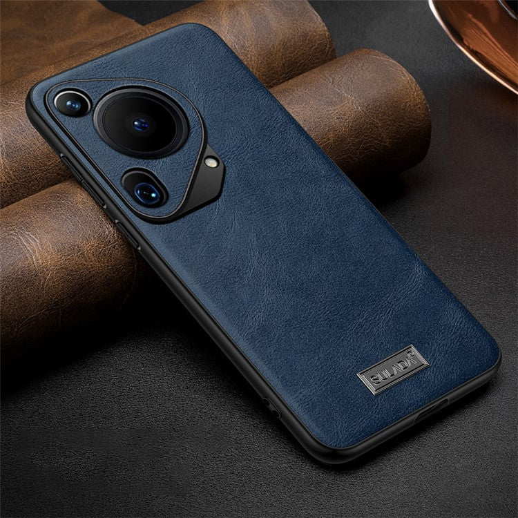 SULADA For Huawei Pura 70 Ultra Phone Case PU Leather+TPU+PC Back Cover - Blue