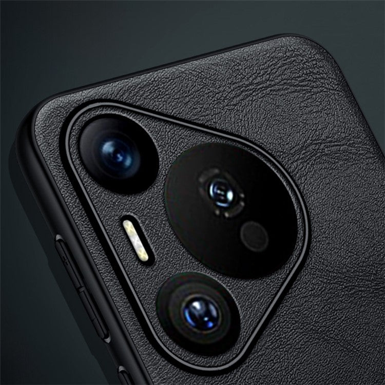 SULADA For Huawei Pura 70 Case PU Leather Coated TPU+PC Anti-scratch Phone Cover - Brown