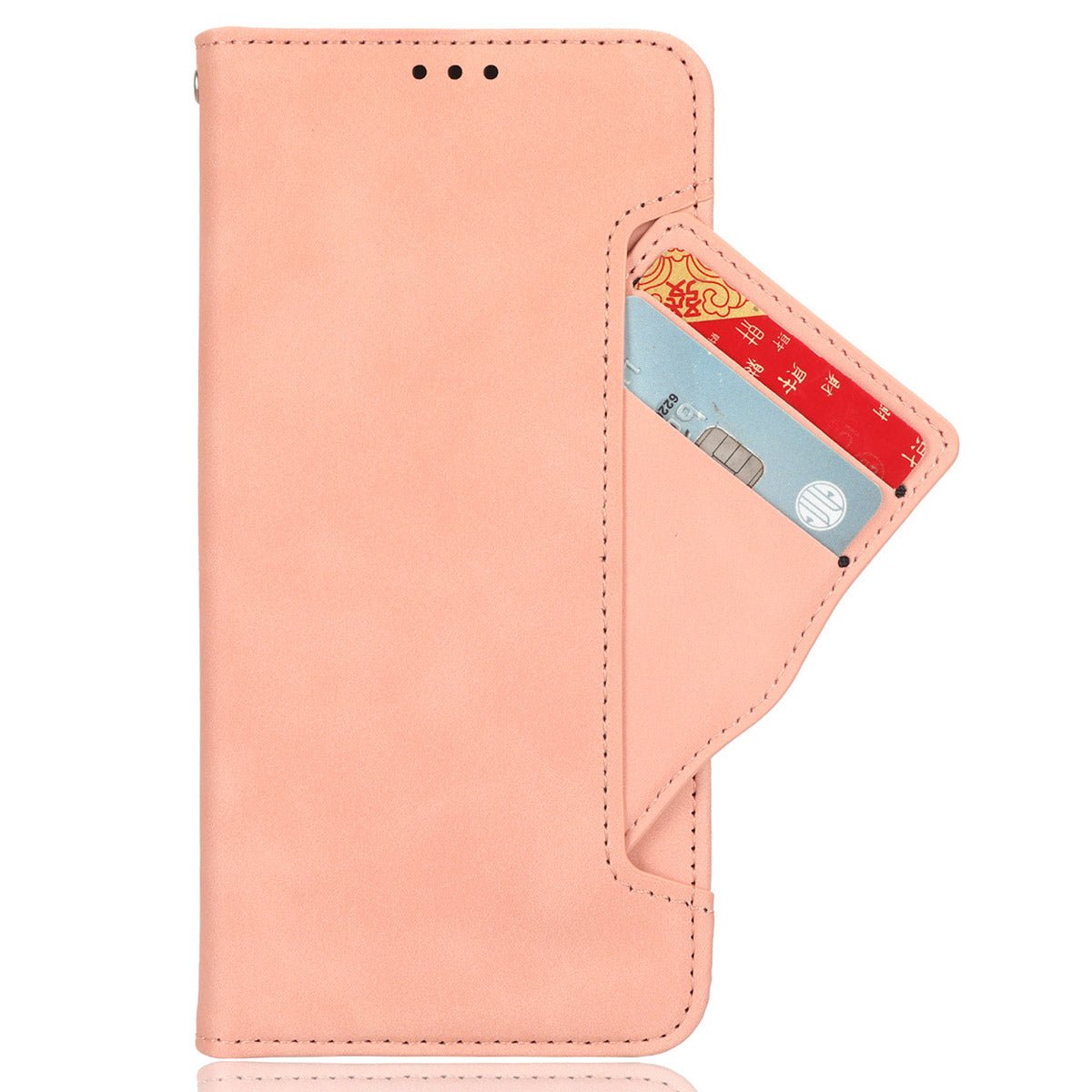 For vivo V30e 5G / V40 Lite 5G Case PU Leather Flip Folio Phone Cover with Multiple Card Holders - Pink