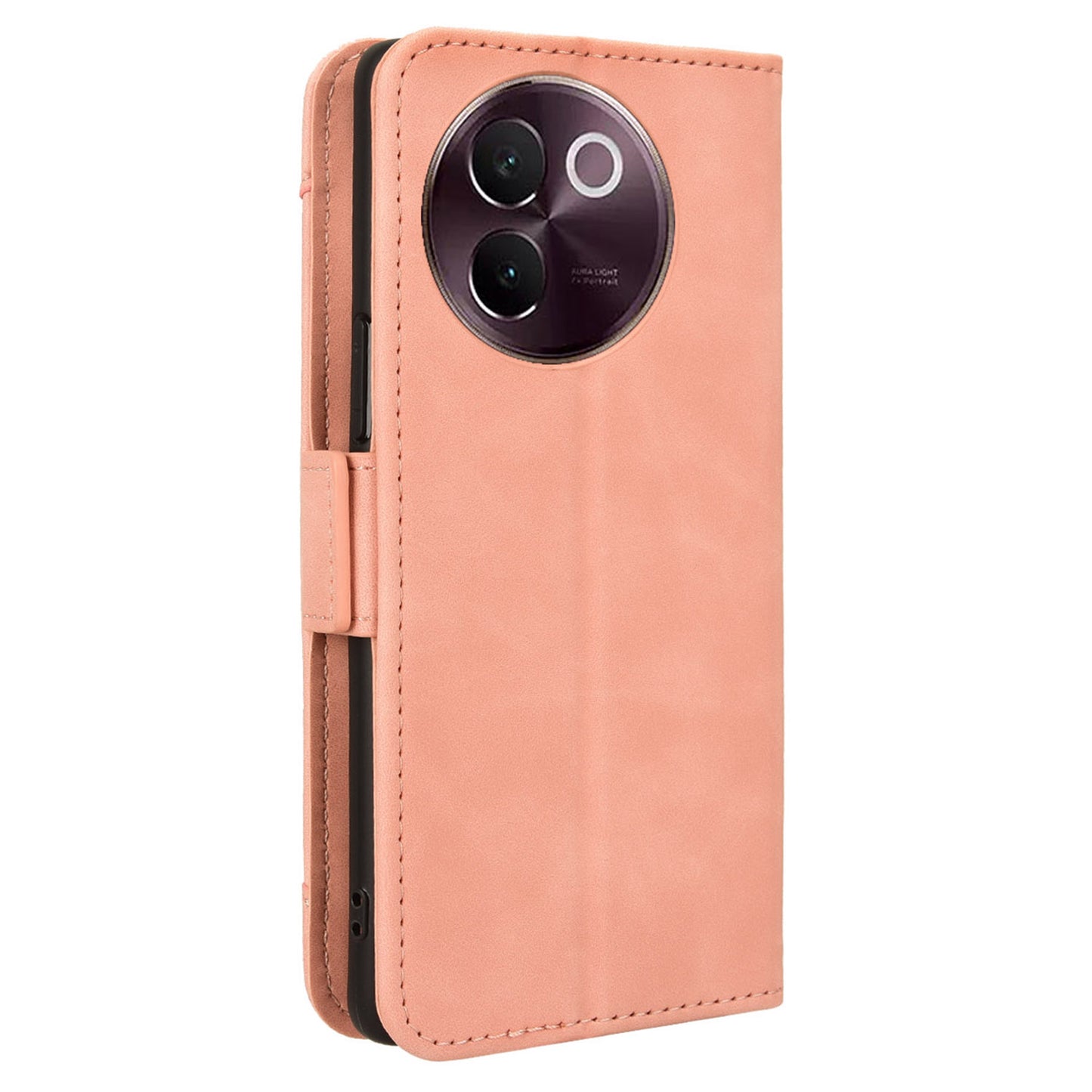For vivo V30e 5G / V40 Lite 5G Case PU Leather Flip Folio Phone Cover with Multiple Card Holders - Pink