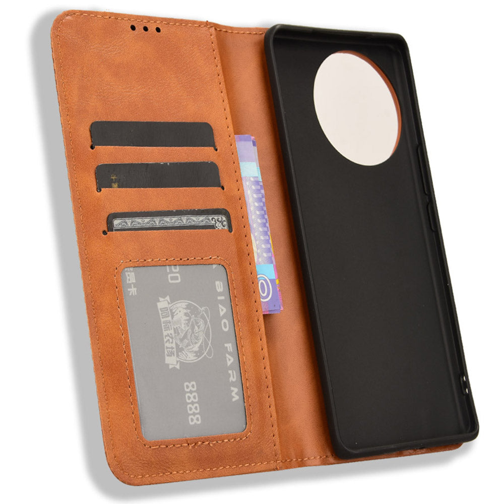 For vivo V30e 5G / V40 Lite 5G Cover Magnetic Closure Wallet Stand Wholesale Phone Case - Brown