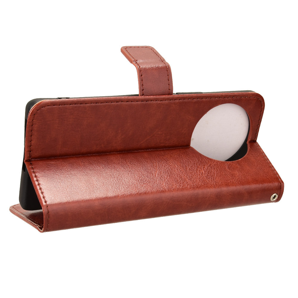 For vivo V30e 5G / V40 Lite 5G Case PU Leather Crazy Horse Texture Full Body Protective Phone Cover - Brown