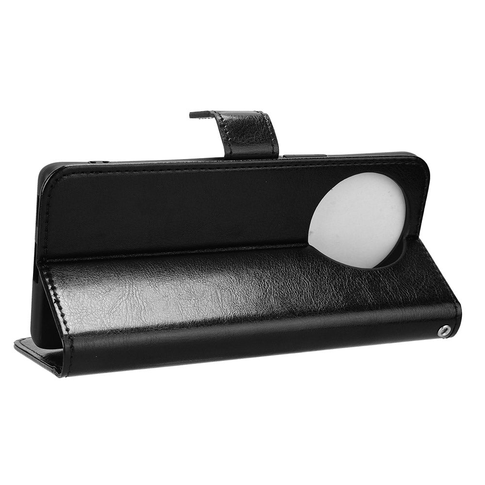 For vivo V30e 5G / V40 Lite 5G Case PU Leather Crazy Horse Texture Full Body Protective Phone Cover - Black