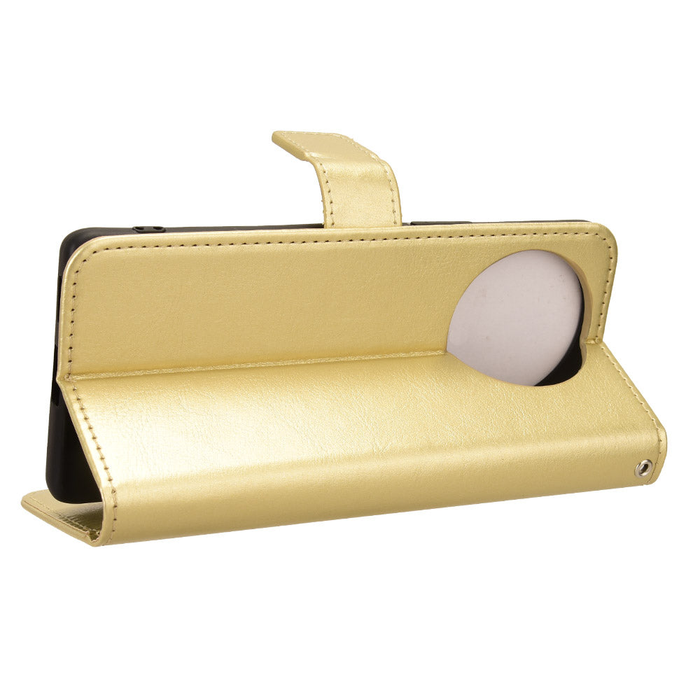 For vivo V30e 5G / V40 Lite 5G Case PU Leather Crazy Horse Texture Full Body Protective Phone Cover - Gold