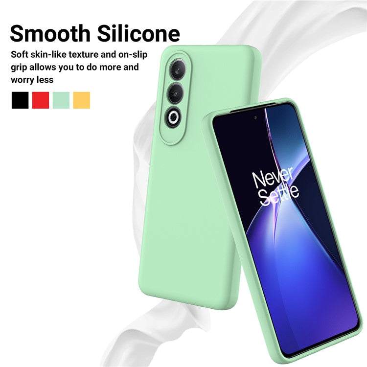For OnePlus Nord CE4 5G Case Slim-Fit Liquid Silicone Protective Back Cover with Hand Strap - Green