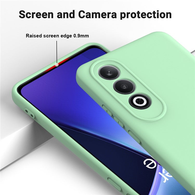 For OnePlus Nord CE4 5G Case Slim-Fit Liquid Silicone Protective Back Cover with Hand Strap - Green