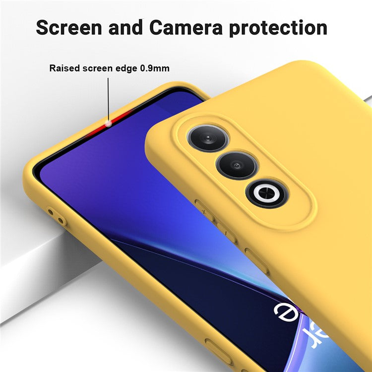 For OnePlus Nord CE4 5G Case Slim-Fit Liquid Silicone Protective Back Cover with Hand Strap - Yellow