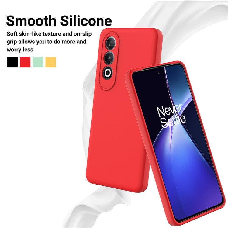 For OnePlus Nord CE4 5G Case Slim-Fit Liquid Silicone Protective Back Cover with Hand Strap - Red