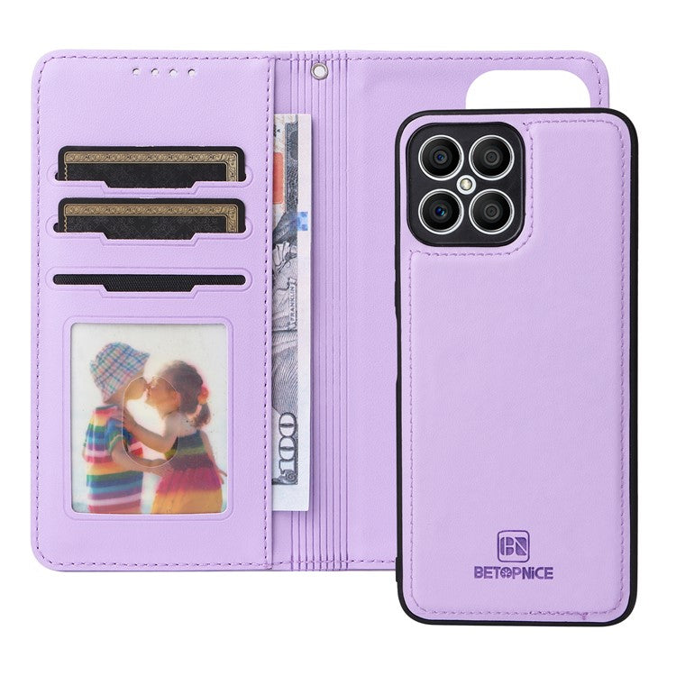 BETOPNICE 005 For Honor X8 4G / X30i / Play6T Pro Leather Case Wallet Detachable Magnetic Phone Cover - Purple