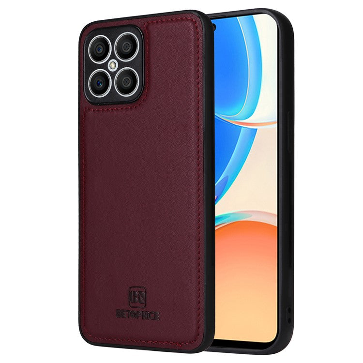 BETOPNICE 005 For Honor X8 4G / X30i / Play6T Pro Leather Case Wallet Detachable Magnetic Phone Cover - Wine Red