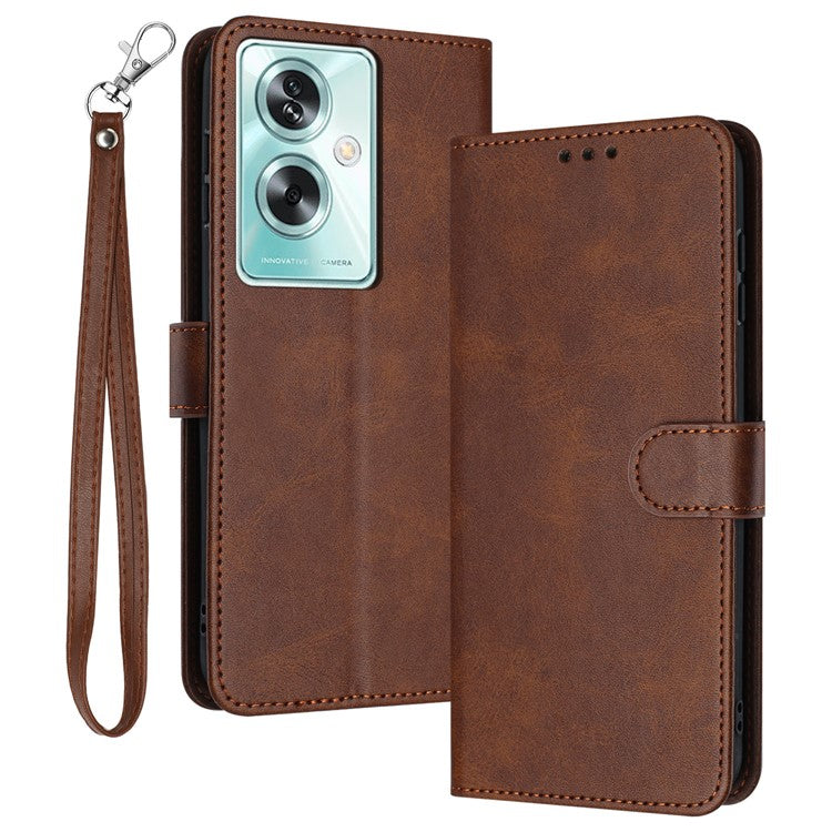 For OnePlus Nord N30 SE 5G / Oppo A79 5G / A2 5G PU Leather Case Folding Stand Wallet Anti-Fall Phone Cover - Brown