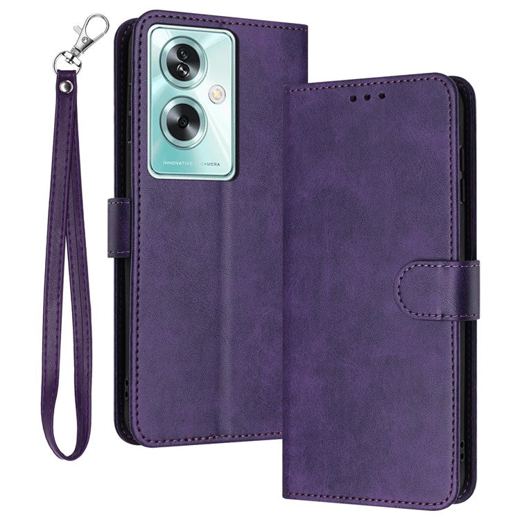 For OnePlus Nord N30 SE 5G / Oppo A79 5G / A2 5G PU Leather Case Folding Stand Wallet Anti-Fall Phone Cover - Purple
