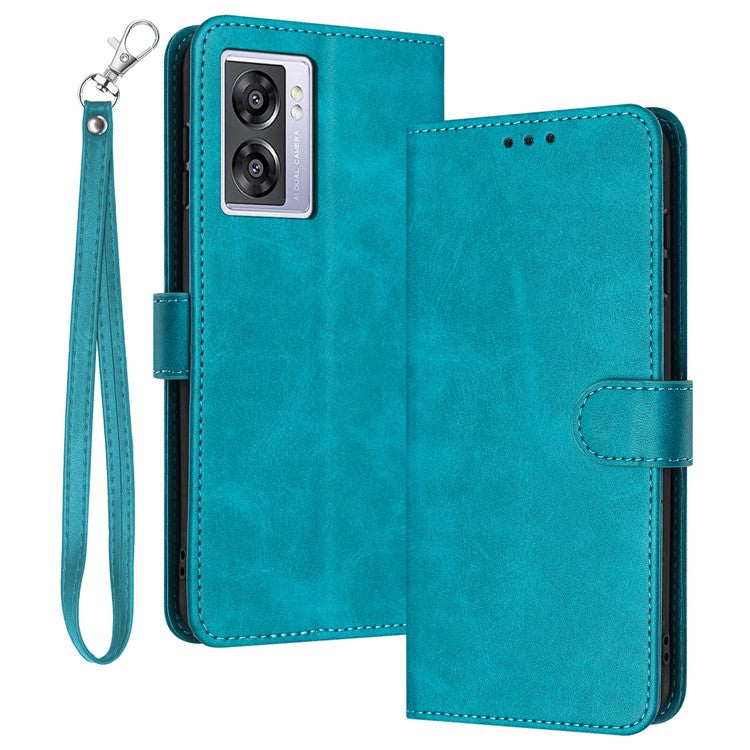 For Oppo A57 (2022) 5G / A77 5G / A57 4G / A57e 4G / A57s 4G / A77 4G / A77s 4G / OnePlus Nord N20 SE 4G Leather Phone Stand Case - Green