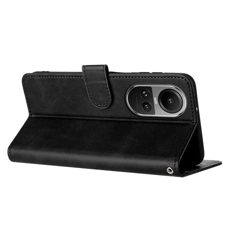 PU Leather Phone Cases for Oppo Reno10 5G (Global) / Reno10 Pro 5G (Global) Wholesale Wallet Mobile Phone Stand Cover - Black
