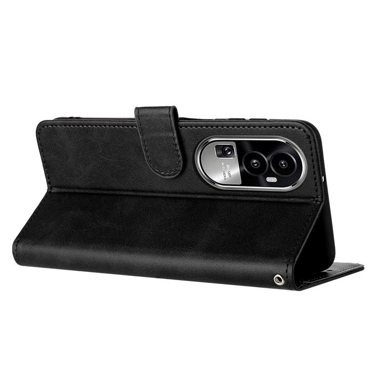 Leather Phone Cases for Oppo Reno10 Pro+ 5G Wholesale Wallet Mobile Phone Stand Cover - Black