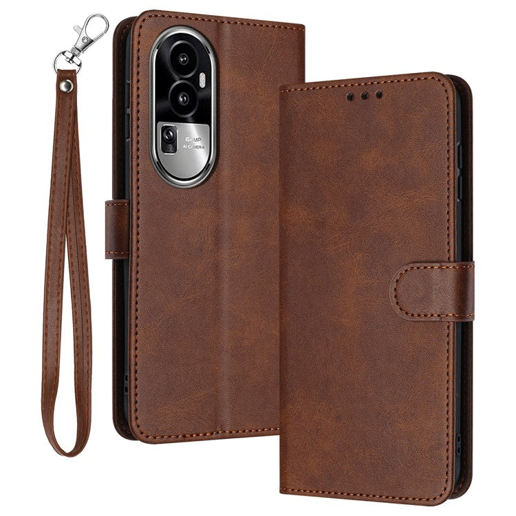 Leather Phone Cases for Oppo Reno10 Pro+ 5G Wholesale Wallet Mobile Phone Stand Cover - Brown