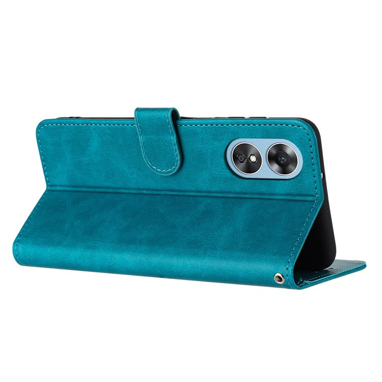 Wholesale Phone Cases for Oppo A17 4G / A17k 4G PU Leather+TPU Cover Wallet Cell Phone Stand Shell - Green