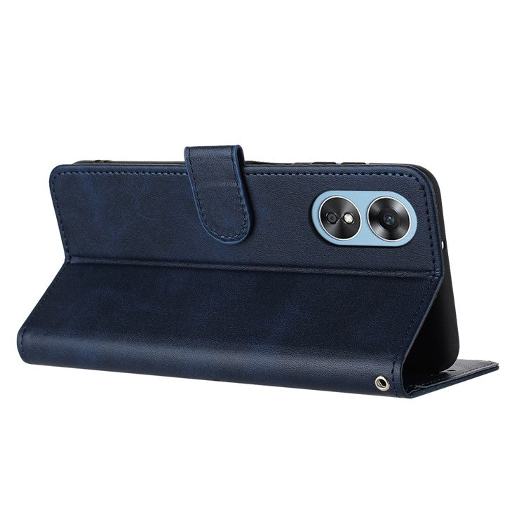 Wholesale Phone Cases for Oppo A17 4G / A17k 4G PU Leather+TPU Cover Wallet Cell Phone Stand Shell - Sapphire