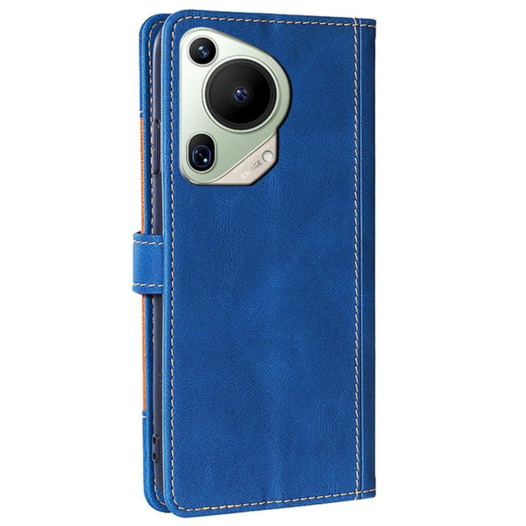 For Huawei Pura 70 Ultra Case Leather Stand Phone Cover Skin Touch Feeling Phone Shell - Blue