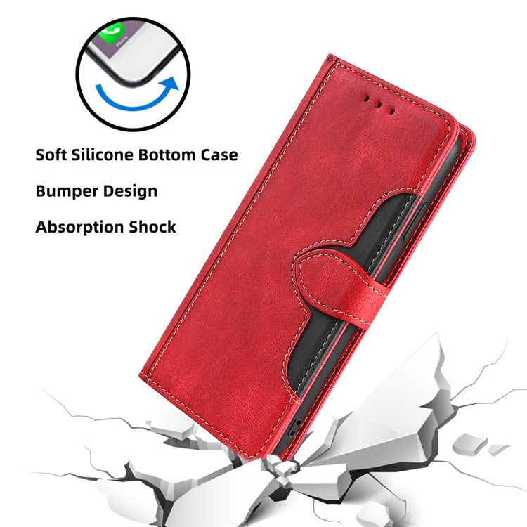 For Huawei Pura 70 Ultra Case Leather Stand Phone Cover Skin Touch Feeling Phone Shell - Red