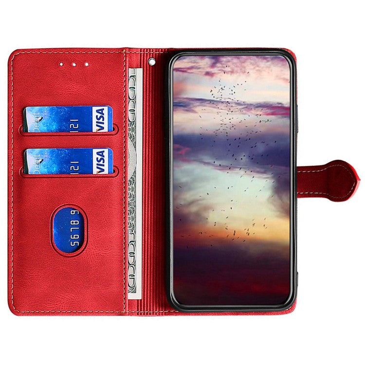 For Samsung Galaxy M55 5G / C55 5G / F55 5G Wallet Case Leather Phone Cover Mobile Accessories Wholesale Supplier - Red