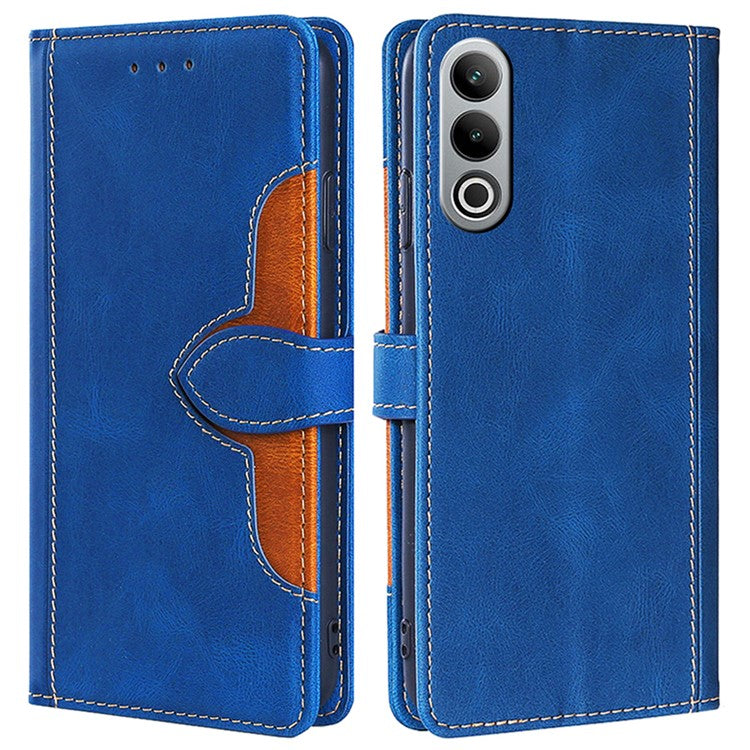 For OnePlus Nord CE4 5G Case Stand PU Leather Skin Touch Feeling Phone Cover - Blue