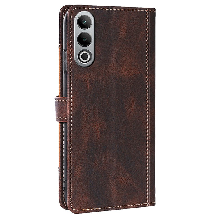 For OnePlus Nord CE4 5G Case Stand PU Leather Skin Touch Feeling Phone Cover - Brown