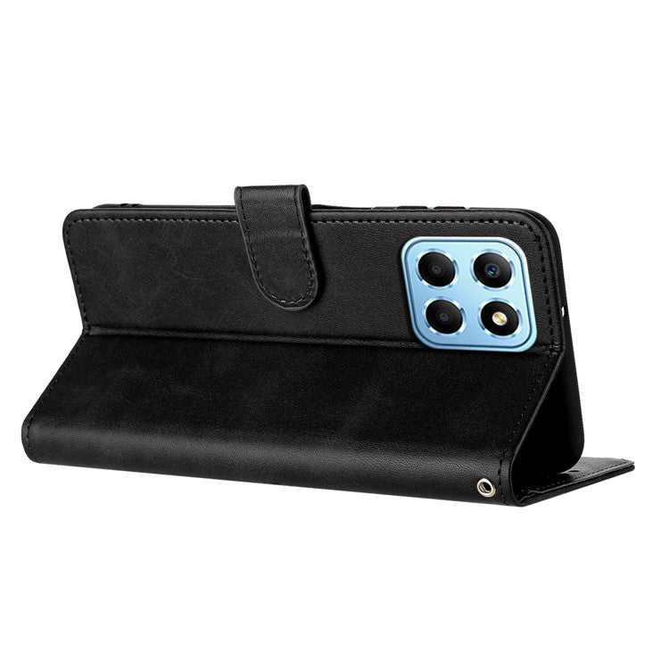 Leather Phone Cases for Honor X8 5G / Play6C 4G / X6 4G / X6s 4G / 70 Lite 5G Wholesale Calf Texture Cover - Black