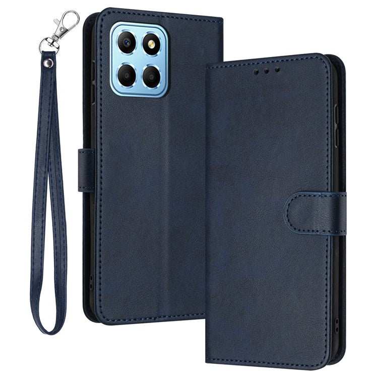 Leather Phone Cases for Honor X8 5G / Play6C 4G / X6 4G / X6s 4G / 70 Lite 5G Wholesale Calf Texture Cover - Sapphire