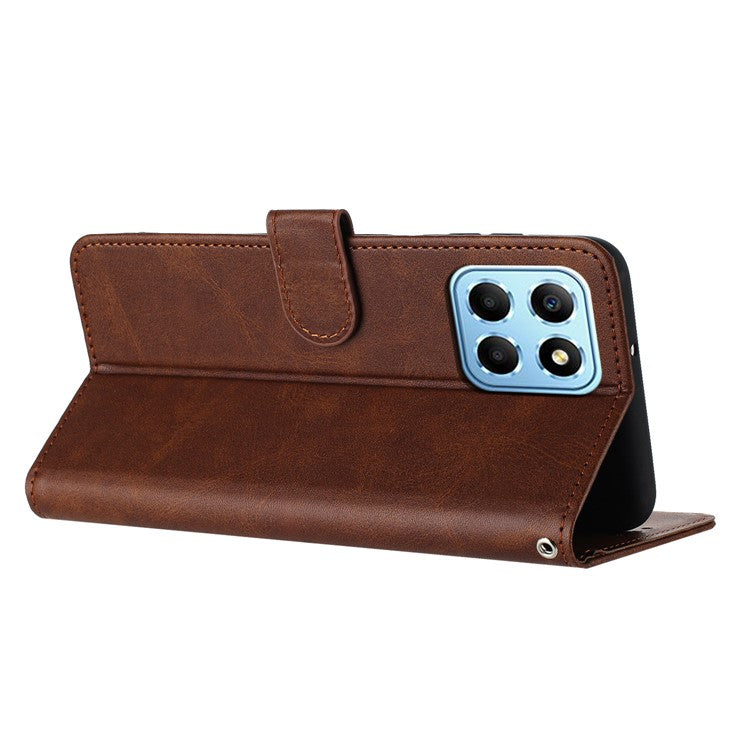 Leather Phone Cases for Honor X8 5G / Play6C 4G / X6 4G / X6s 4G / 70 Lite 5G Wholesale Calf Texture Cover - Brown