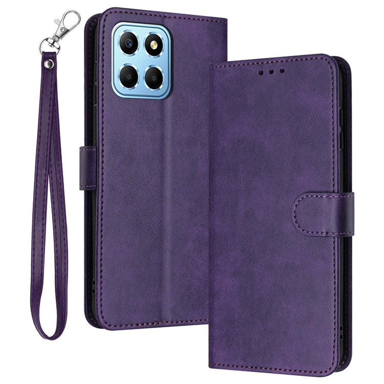 Leather Phone Cases for Honor X8 5G / Play6C 4G / X6 4G / X6s 4G / 70 Lite 5G Wholesale Calf Texture Cover - Purple