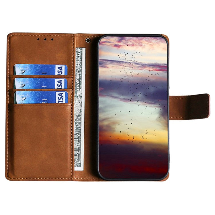 For Huawei Pura 70 Phone Case Skin-Touch Crocodile Texture Leather Cover with Wallet - Brown