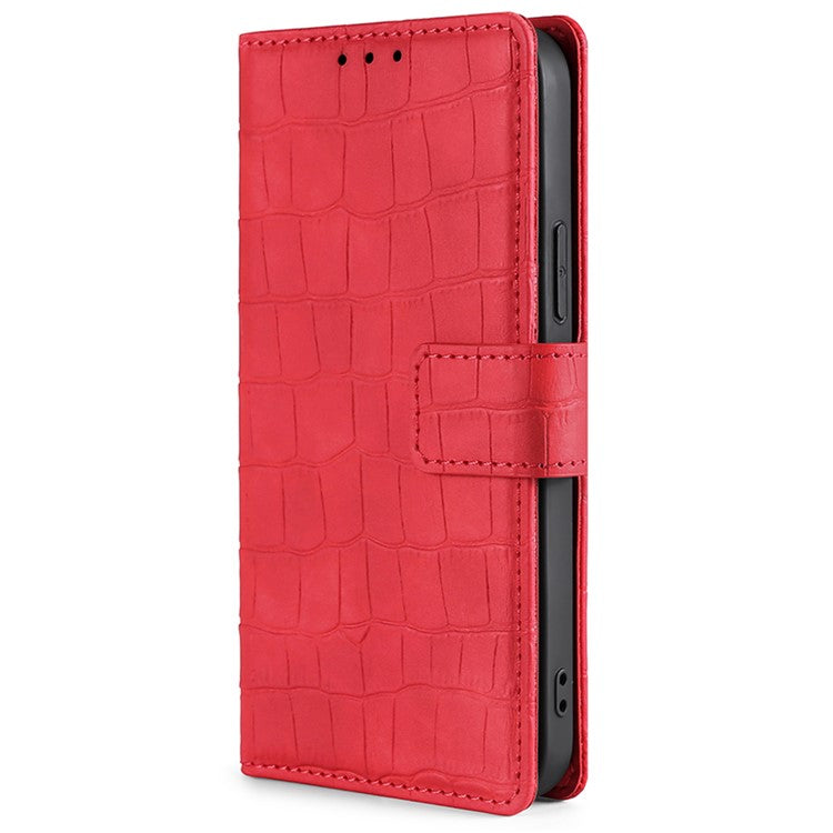 For TECNO Pova 6 5G Cell Phone Cases Leather Crocodile Texture Card Slots Cover - Red