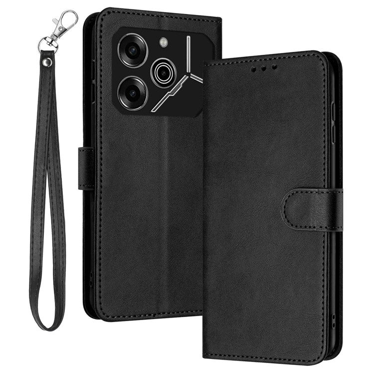 For TECNO Pova 6 Pro 5G LI9 Business Phone Case Leather Wallet Drop Protection Cover - Black