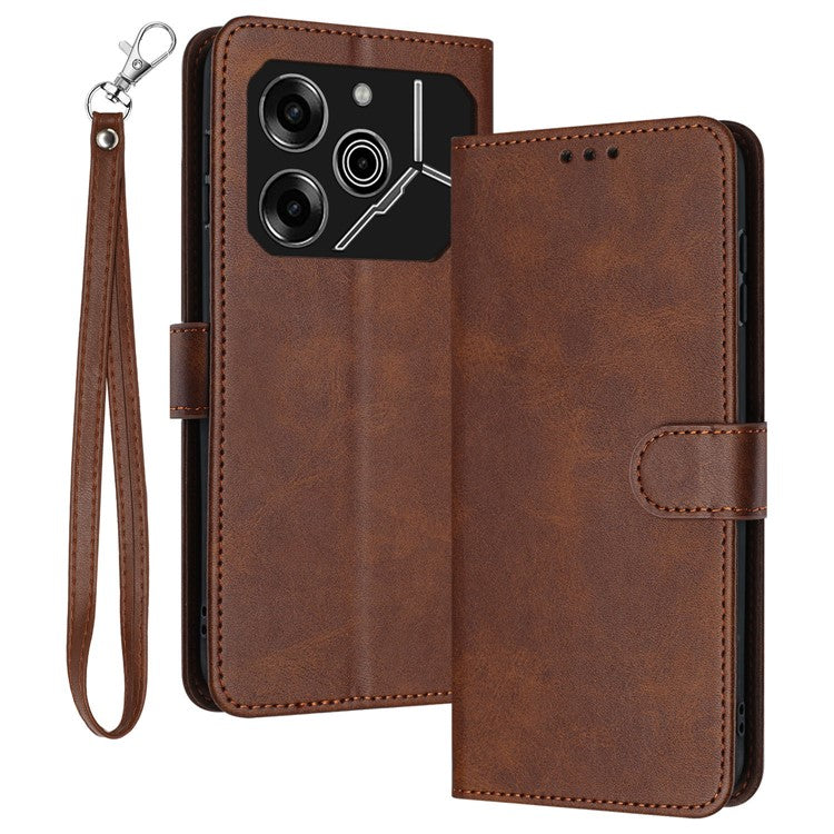 For TECNO Pova 6 Pro 5G LI9 Business Phone Case Leather Wallet Drop Protection Cover - Brown