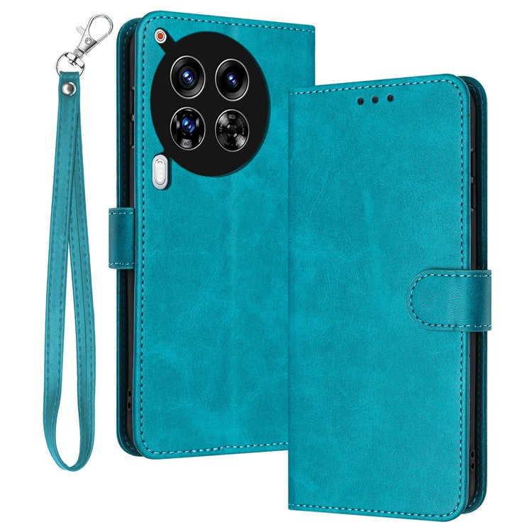 For TECNO Camon 30 Premier 5G Case Shockproof PU Leather Phone Shell Wallet Stand Cover with Strap - Green