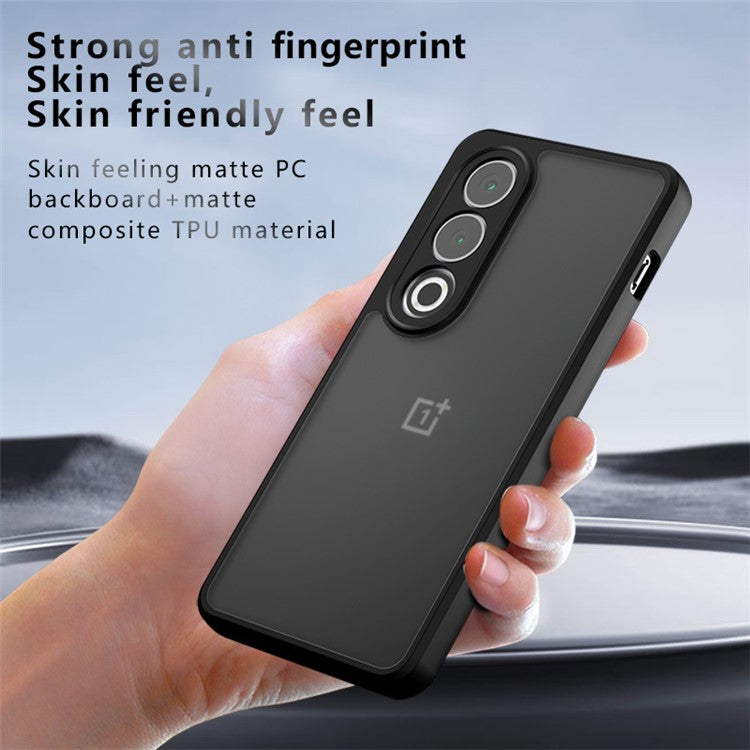 For OnePlus Ace 3V 5G Cell Phone Cases TPU+PC Matte Non-Slip Cover - Transparent Black