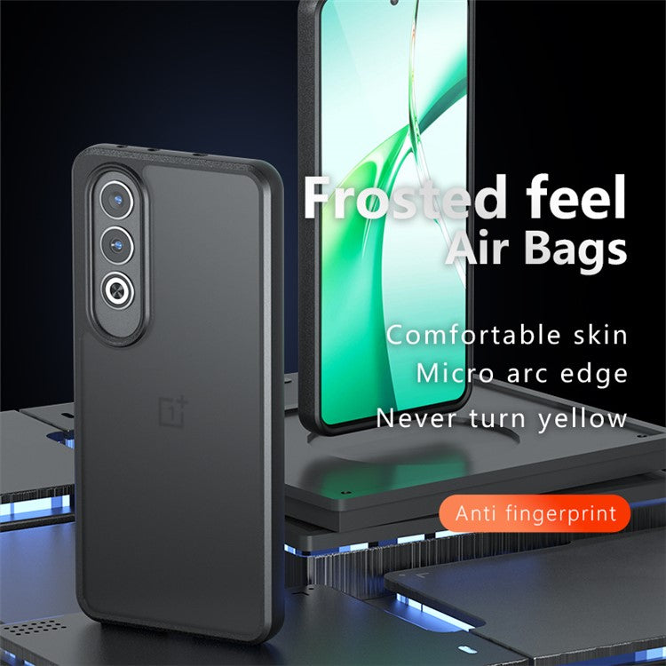 For OnePlus Nord CE4 5G Case TPU+PC Matte Touch Non-Slip Phone Cover - Transparent Black